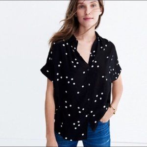 Madewell central drapey shirt in dot toss